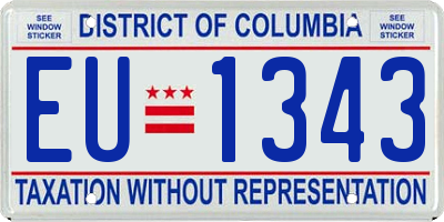 DC license plate EU1343