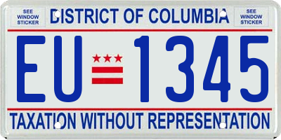 DC license plate EU1345