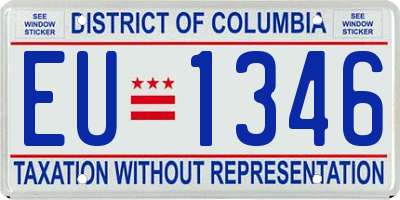 DC license plate EU1346