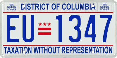 DC license plate EU1347