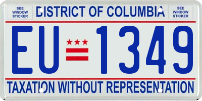DC license plate EU1349