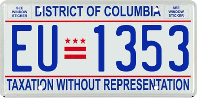 DC license plate EU1353
