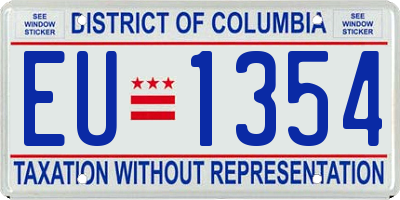 DC license plate EU1354
