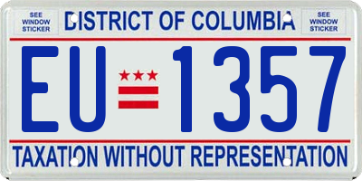 DC license plate EU1357