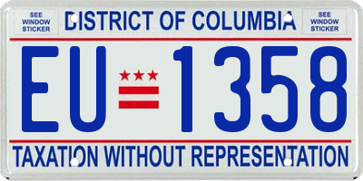 DC license plate EU1358