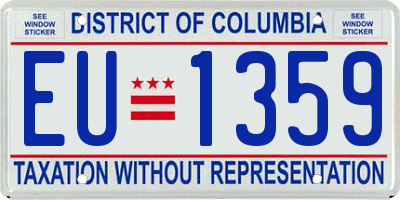 DC license plate EU1359