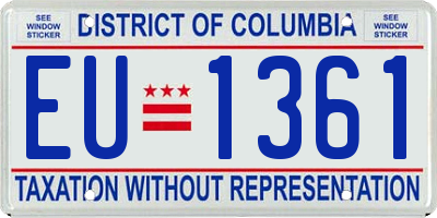 DC license plate EU1361
