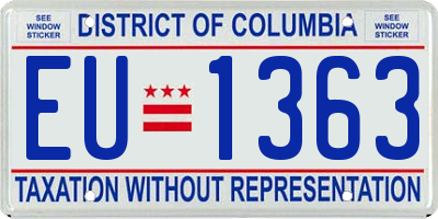 DC license plate EU1363