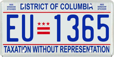 DC license plate EU1365