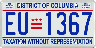 DC license plate EU1367