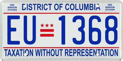 DC license plate EU1368