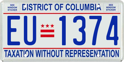 DC license plate EU1374