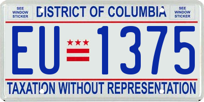 DC license plate EU1375