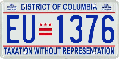 DC license plate EU1376