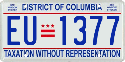 DC license plate EU1377