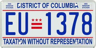 DC license plate EU1378