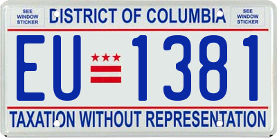 DC license plate EU1381