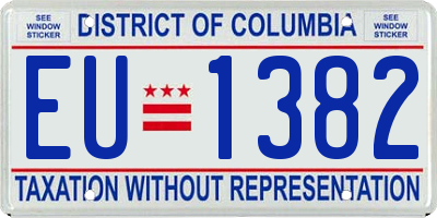 DC license plate EU1382