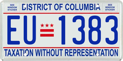 DC license plate EU1383