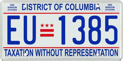 DC license plate EU1385