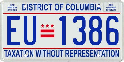 DC license plate EU1386