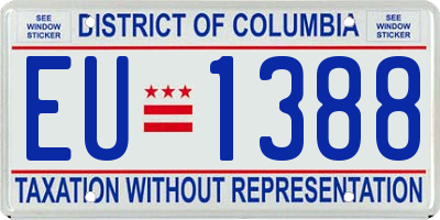 DC license plate EU1388