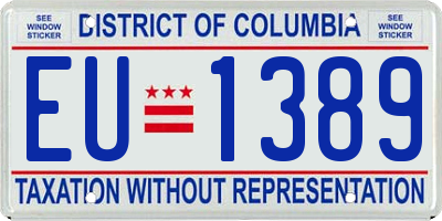 DC license plate EU1389
