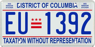 DC license plate EU1392