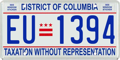 DC license plate EU1394
