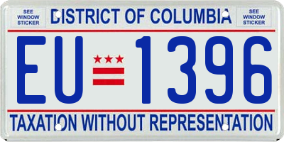 DC license plate EU1396