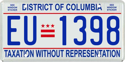 DC license plate EU1398