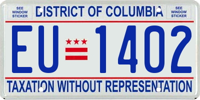 DC license plate EU1402