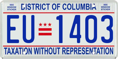 DC license plate EU1403