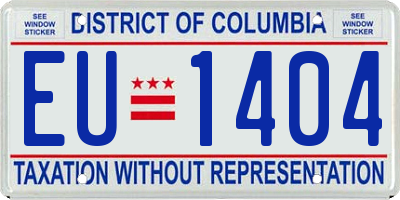 DC license plate EU1404