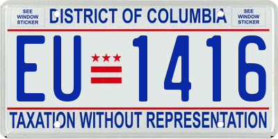 DC license plate EU1416