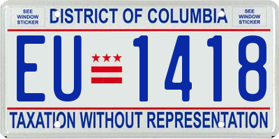 DC license plate EU1418