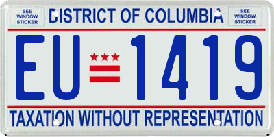 DC license plate EU1419