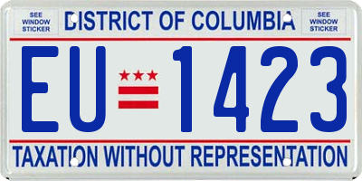 DC license plate EU1423