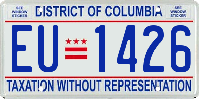 DC license plate EU1426
