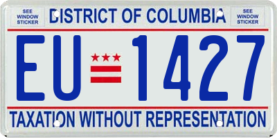 DC license plate EU1427