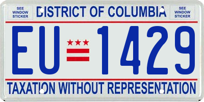 DC license plate EU1429
