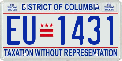 DC license plate EU1431