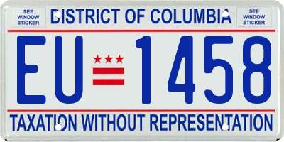 DC license plate EU1458