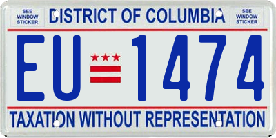 DC license plate EU1474