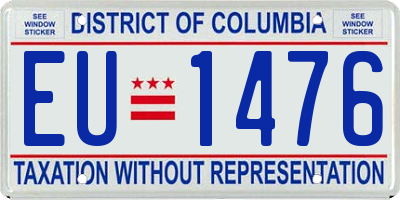 DC license plate EU1476