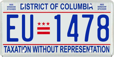 DC license plate EU1478