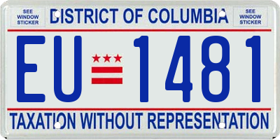 DC license plate EU1481