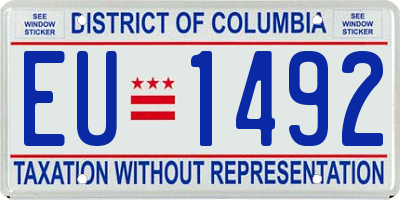 DC license plate EU1492