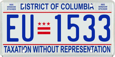 DC license plate EU1533