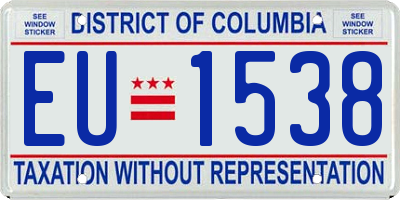 DC license plate EU1538